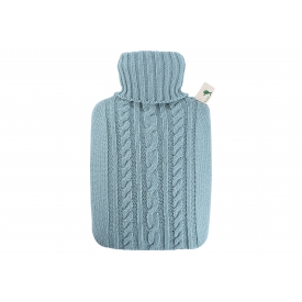 Hugo Frosch Wärmflasche Klassik 1,8l Strickbezug pastell-blau