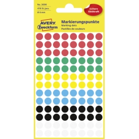 Avery Zweckform Etiketten 3090 Markierungspunkt Ø8mm sortiert 416 Stück Avery Zweckform Etiketten 3090 Markierungspunkt Ø8mm sortiert 416 Stück