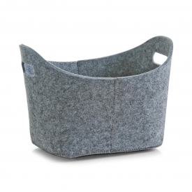 Zeller Present Aufbewahrungskorb Filz oval 31,5x19x21cm grau Zeller Present Aufbewahrungskorb Filz oval 31,5x19x21cm grau