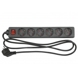 Rev Ritter Steckdosenleiste 6fach mit Schalter schwarz