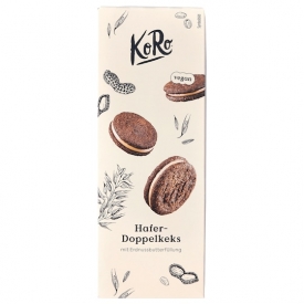 KoRo Hafer-Doppelkeks mit Erdnussbutterfüllung KoRo Hafer-Doppelkeks mit Erdnussbutterfüllung