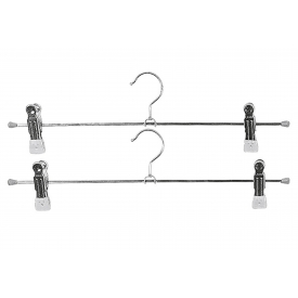 Mawa Klemm-Hosenbügel Superclip Metall mit 2 Clips 40cm silber 2er Pack
