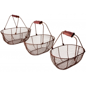 Esschert Design Drahtkorb antikbraun 3 Stück Esschert Design Drahtkorb antikbraun 3 Stück