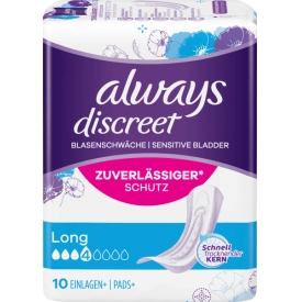 Always Hygieneeinlagen Blasenschwäche Discreet Long Always Hygieneeinlagen Blasenschwäche Discreet Long