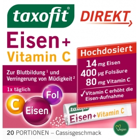 taxofit Eisen + Folsäure + Vitamin C direkt Granulat taxofit Eisen + Folsäure + Vitamin C direkt Granulat
