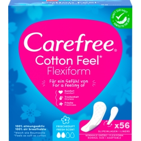 Carefree Slipeinlagen Cotton Feel Flexiform Frischeduft Carefree Slipeinlagen Cotton Feel Flexiform Frischeduft