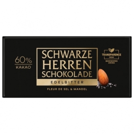 Sarotti Schwarze Herren Schokolade Edelbitter Fleur de Sel & Mandel Sarotti Schwarze Herren Schokolade Edelbitter Fleur de Sel & Mandel