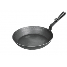 Turk Servierpfanne schmiedeeisern Ø24cm mit gebogenem Stiel und hohem Rand schwarz