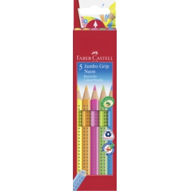 Faber Castell Farbstifte Jumbo Grip Neon 5er Kartonetui