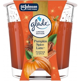 Glade by Brise Duftkerze mit Dekorfolie Pumpkin Spice Latte 108g Glade by Brise Duftkerze mit Dekorfolie Pumpkin Spice Latte 108g