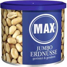 Max Jumbo Erdnüsse geröstet & gesalzen Max Jumbo Erdnüsse geröstet & gesalzen