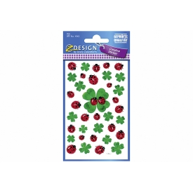 Avery Zweckform Sticker 4362 Marienkäfer und Kleeblätter 3 Bogen