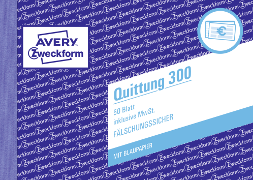 Avery Zweckform Quittung 300 A6 50 Blatt Avery Zweckform Quittung 300 A6 50 Blatt