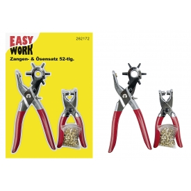 Easy Work EW Zangensatz 2-tlg., Lochzange, von 2.5 mm bid 5 mm, Nietezange mit 50 Lochniete