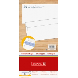 Brunnen Briefumschläge DIN Lang selbstklebend weiß 25 Stück Brunnen Briefumschläge DIN Lang selbstklebend weiß 25 Stück