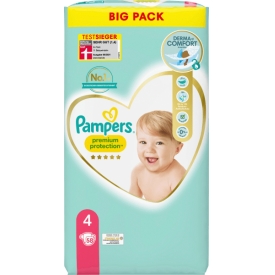 Pampers Windeln Premium Protection Größe 4 Maxi, 9-14 kg, Big Pack