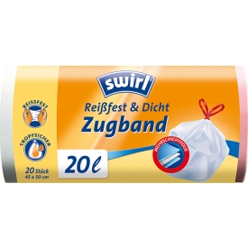 Swirl Müllbeutel mit Fixierband 20L Swirl Müllbeutel mit Fixierband 20L