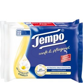 Tempo Feuchte Toilettentücher sanft & pflegend mit beruhigender Kamille Nachfüller Tempo Feuchte Toilettentücher sanft & pflegend mit beruhigender Kamille Nachfüller