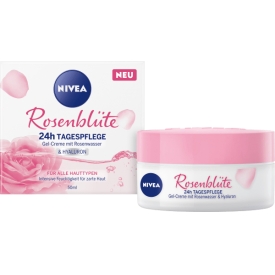 Nivea Tagescreme Rosenblüte, 24h Tagespflege mit Rosenwasser & Hyaluron Nivea Tagescreme Rosenblüte, 24h Tagespflege mit Rosenwasser & Hyaluron