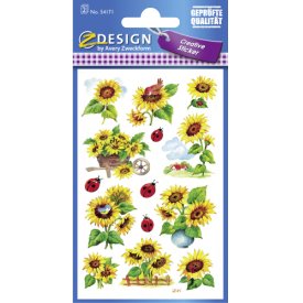 Avery Zweckform Sticker 54171 Sonnenblumen Glitter 2 Bogen
