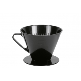 Wüllner & Kaiser Kaffeehandfilter 1x4 mit 2 Löchern schwarz