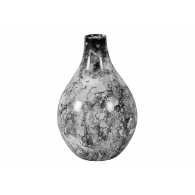 Vase Marble 18x18x25cm schwarz marmorisiert