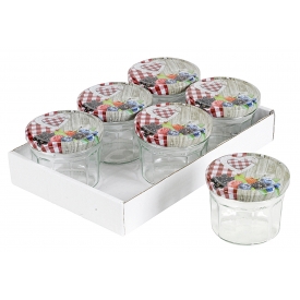 Dosen-zentrale Schraubdeckelglas Facette 240 ml 6er Tray mit 82mm TO-Deckel Holz/Herzdekor Dosen-zentrale Schraubdeckelglas Facette 240 ml 6er Tray mit 82mm TO-Deckel Holz/Herzdekor