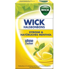 Wick Zitrone & Natürliches Menthol ohne Zucker Wick Zitrone & Natürliches Menthol ohne Zucker
