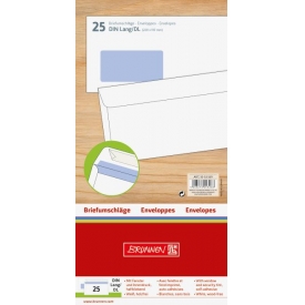 Brunnen Briefumschläge DIN Lang mit Fenster selbstklebend weiß 25 Stück Brunnen Briefumschläge DIN Lang mit Fenster selbstklebend weiß 25 Stück