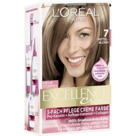 LOreal Paris Dauerhafte Haarfabe Creme Haarfarbe Excellence Creme Mittelblond 7 LOreal Paris Dauerhafte Haarfabe Creme Haarfarbe Excellence Creme Mittelblond 7