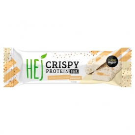 Hej Crispy Protein Riegel mit weißer Schokolade und Erdnüssen Hej Crispy Protein Riegel mit weißer Schokolade und Erdnüssen