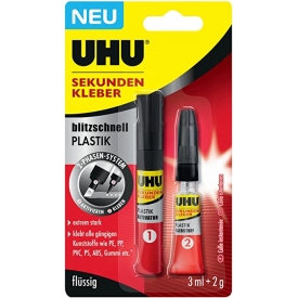 UHU Sekundenkleber Plastik Tube 2g + Aktivator 3ml UHU Sekundenkleber Plastik Tube 2g + Aktivator 3ml