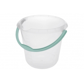 Keeeper Kunststoffeimer Mika mit Ausguss 10l Ø30cm H28cm transparent/grün