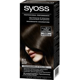 Schwarzkopf Syoss Dauerhafte Haarfabe Coloration Professional Performance 3-1 Dunkelbraun Stufe 3 Schwarzkopf Syoss Dauerhafte Haarfabe Coloration Professional Performance 3-1 Dunkelbraun Stufe 3