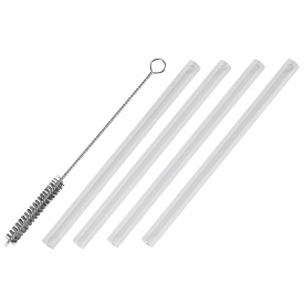 Leonardo Trinkhalm Glas klar mit Reinigungsbürste 15cm 4er Leonardo Trinkhalm Glas klar mit Reinigungsbürste 15cm 4er