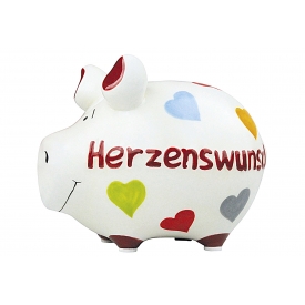 Kcg-das Markenschwein KCG Sparschwein Herzenswunsch Keramik mit Stopfen 12x10cm weiß/bunt Kcg-das Markenschwein KCG Sparschwein Herzenswunsch Keramik mit Stopfen 12x10cm weiß/bunt
