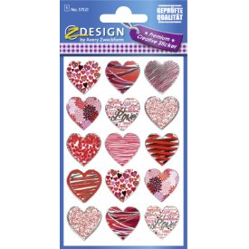 Avery Zweckform Sticker 57521 Herzen rot/pink Effektfolie 1 Bogen