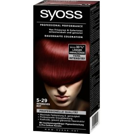 Schwarzkopf Syoss Dauerhafte Haarfabe Coloration Professional Performance 5-29 intensives Rot Stufe 3 Schwarzkopf Syoss Dauerhafte Haarfabe Coloration Professional Performance 5-29 intensives Rot Stufe 3