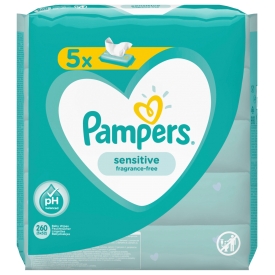 Pampers Feuchttücher Sensitive 5x52 Stück Pampers Feuchttücher Sensitive 5x52 Stück