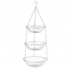 Zeller Present Korb zum Hängen chrom 3 Körbe 72cm Ø25,5cm silber Zeller Present Korb zum Hängen chrom 3 Körbe 72cm Ø25,5cm silber