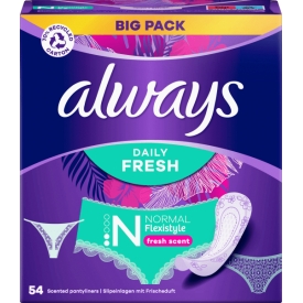 Always Daily Fresh Slipeinlagen Flexistyle Normal mit Frischeduft Big Pack Always Daily Fresh Slipeinlagen Flexistyle Normal mit Frischeduft Big Pack