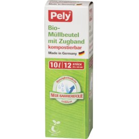 Pely 10 l Clean kompostierbare Bio-Müllbeutel mit Zugband