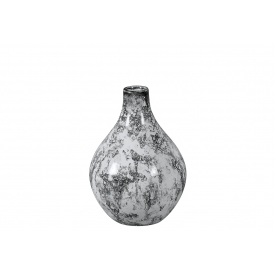  Vase Marble 16x16x20cm schwarz marmorisiert