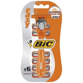 BIC 3 Hybrid Men's Triple Blade Razors 1 Griff + 6 Klingen BIC 3 Hybrid Men's Triple Blade Razors 1 Griff + 6 Klingen