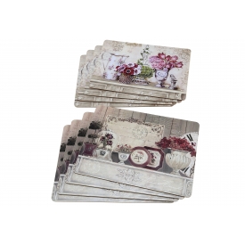 Boltze Tischset Blume mit Korkunterseite 4teilig