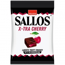Sallos X-tra Cherry Lakritz Bonbons mit flüssiger Kirsch Füllung Sallos X-tra Cherry Lakritz Bonbons mit flüssiger Kirsch Füllung