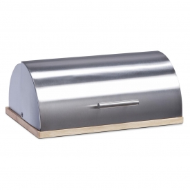 Zeller Present Brotkasten Bamboo Edelstahl/Gummibaumholz 39,5x28x16cm silber/natur