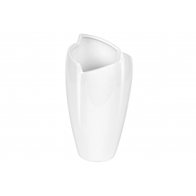  Vase Keramik 11x11x23cm weiß glasiert