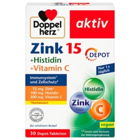 Doppelherz aktiv Zink + Histidin + Vitamin C Depot Tabletten Doppelherz aktiv Zink + Histidin + Vitamin C Depot Tabletten