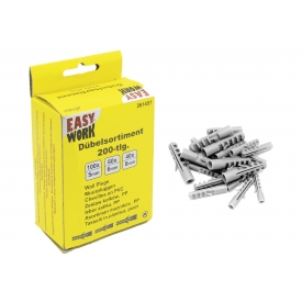 Easy Work EW Dübelsortiment, 200tlg., Nylon grau Easy Work EW Dübelsortiment, 200tlg., Nylon grau